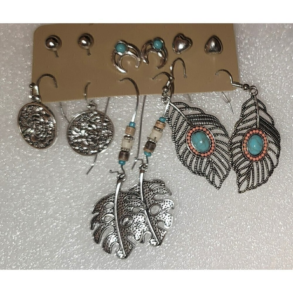 New 6 Pair of Coordinated Natural Themed Earrings
